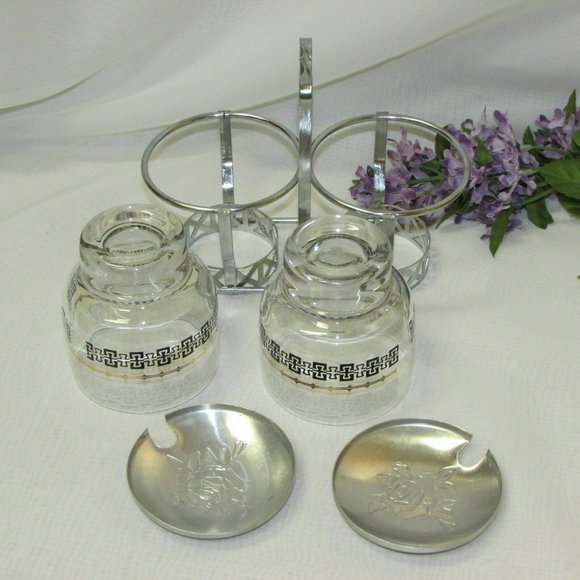 Vintage Libbey Condiment Server Jam Jars Glass Bowls Mid-Century Tableware - Picture 9 of 10